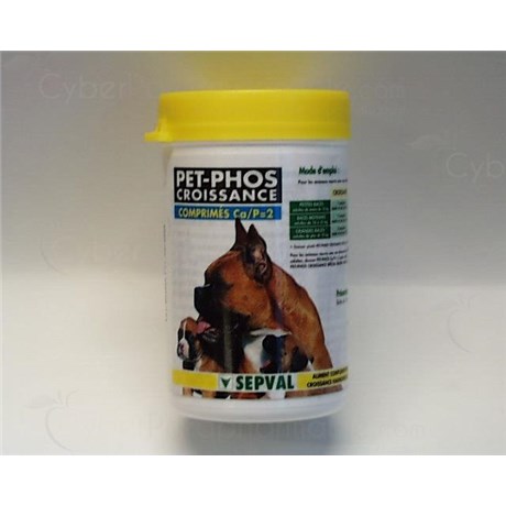 PET GROWTH CA PHOS / P = 2 - tablet, multivitamin mineral nutritional supplement for dogs. - Bt 500