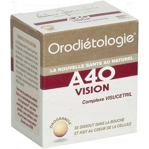 A40 VISION, Orogranule, ocular antioxidant dietary supplement. - Bt 40