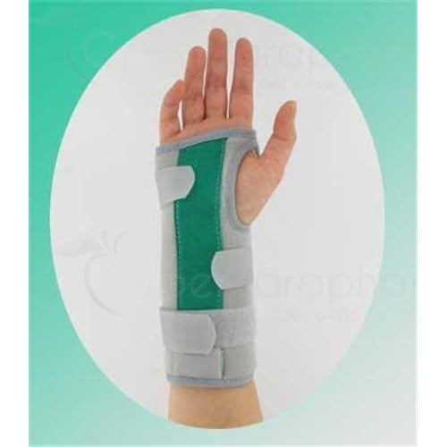 GREEN ORTHO SPLINT WRIST hand wrist splint immobilization rigid. left, size 4 - unit