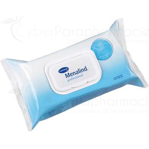 MENALIND PROFESSIONAL LINGETTES NETTOYANTES, Lingette imprégnée nettoyante à usage unique - sachet 50