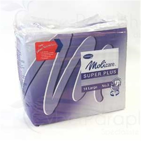 MOLICARE SUPER PLUS NIGHT Change-complete anatomical, strengthened long-term incontinence. size 1, small (ref. 169470) - Bag 14