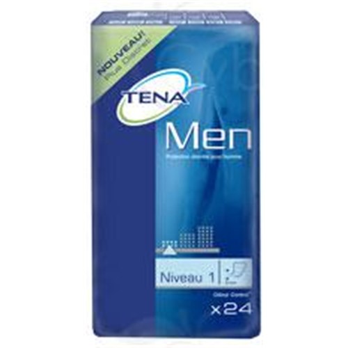 TENA MEN LEVEL 1 absorbent pad anatomical, adhesive, for men - 24 bt