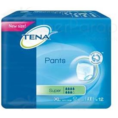 TÉNA PANTS SUPER, Slip superabsorbant jetable pour incontinence urinaire. extralarge (ref. 791360) - sac 12